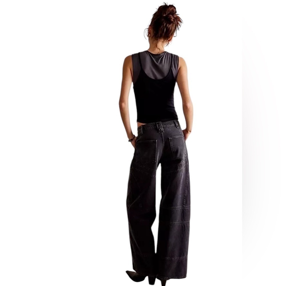 We The Free Free People Womens Jeans Unknown Reasons Moto Straight Boyfriend 25 - Picture 3 of 14